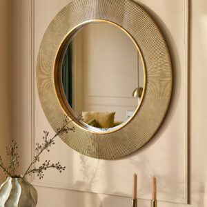 Alexa gold round wall mirror