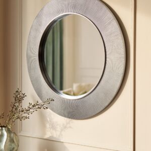 Alexa silver round wall mirror