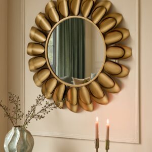 Arani gold round wall mirror