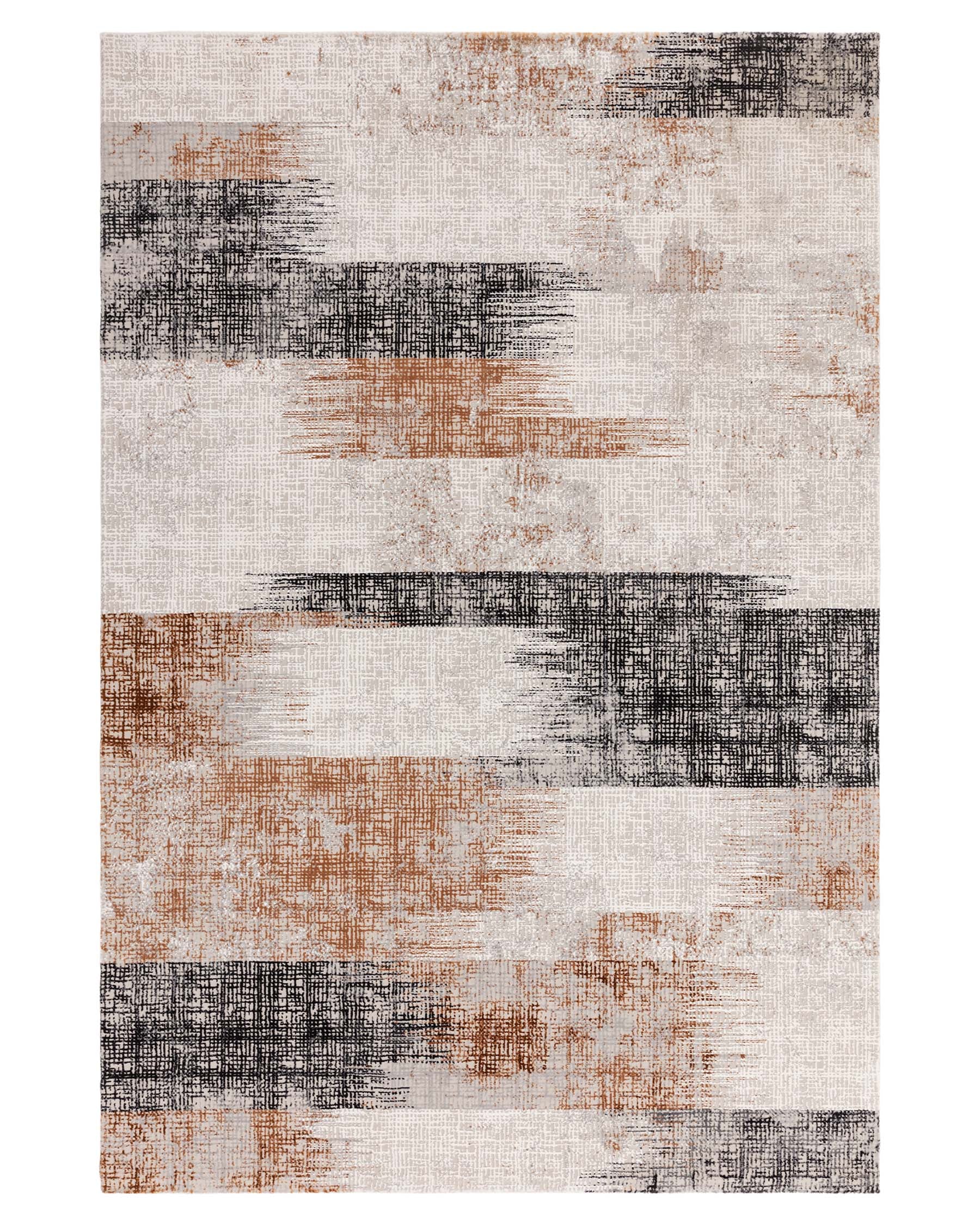 Blurred terracotta textured medium rug