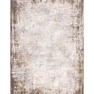 Distressed natural textured medium rug