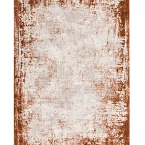 Distressed rust textured large rug