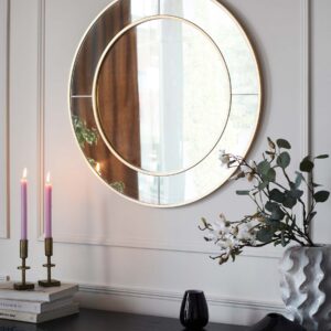 Elton Medium Round Wall Mirror Gold
