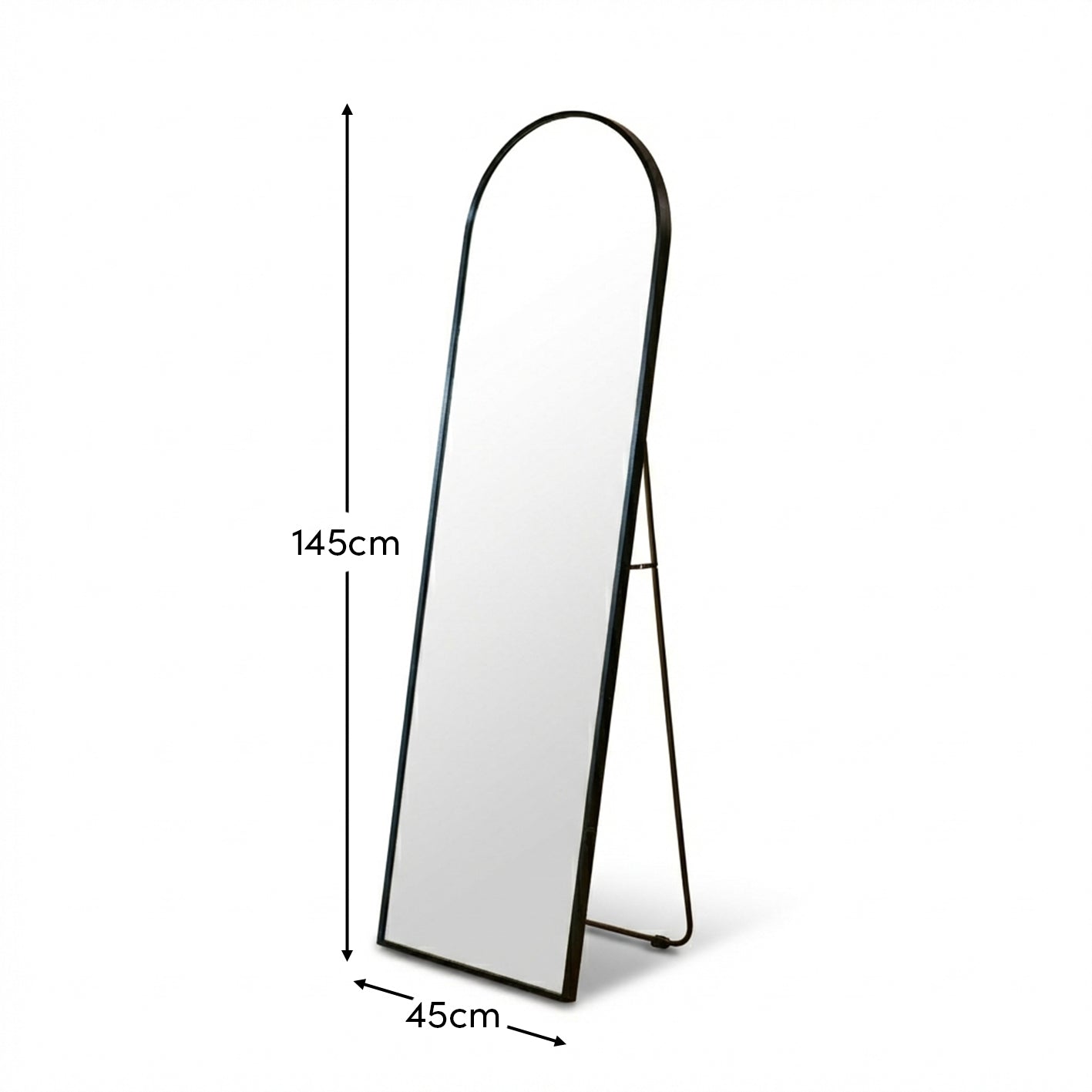 Ingham 145x45cm LED Arch Mirror - Black - Image 11