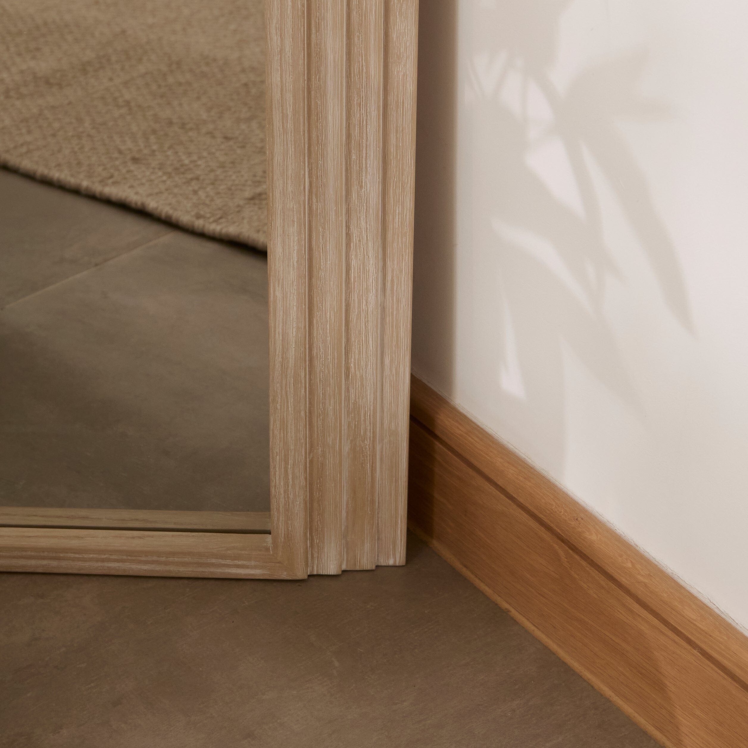 Kubu 170 x 50cm Wooden Arch Mirror - Whitewash - Image 5