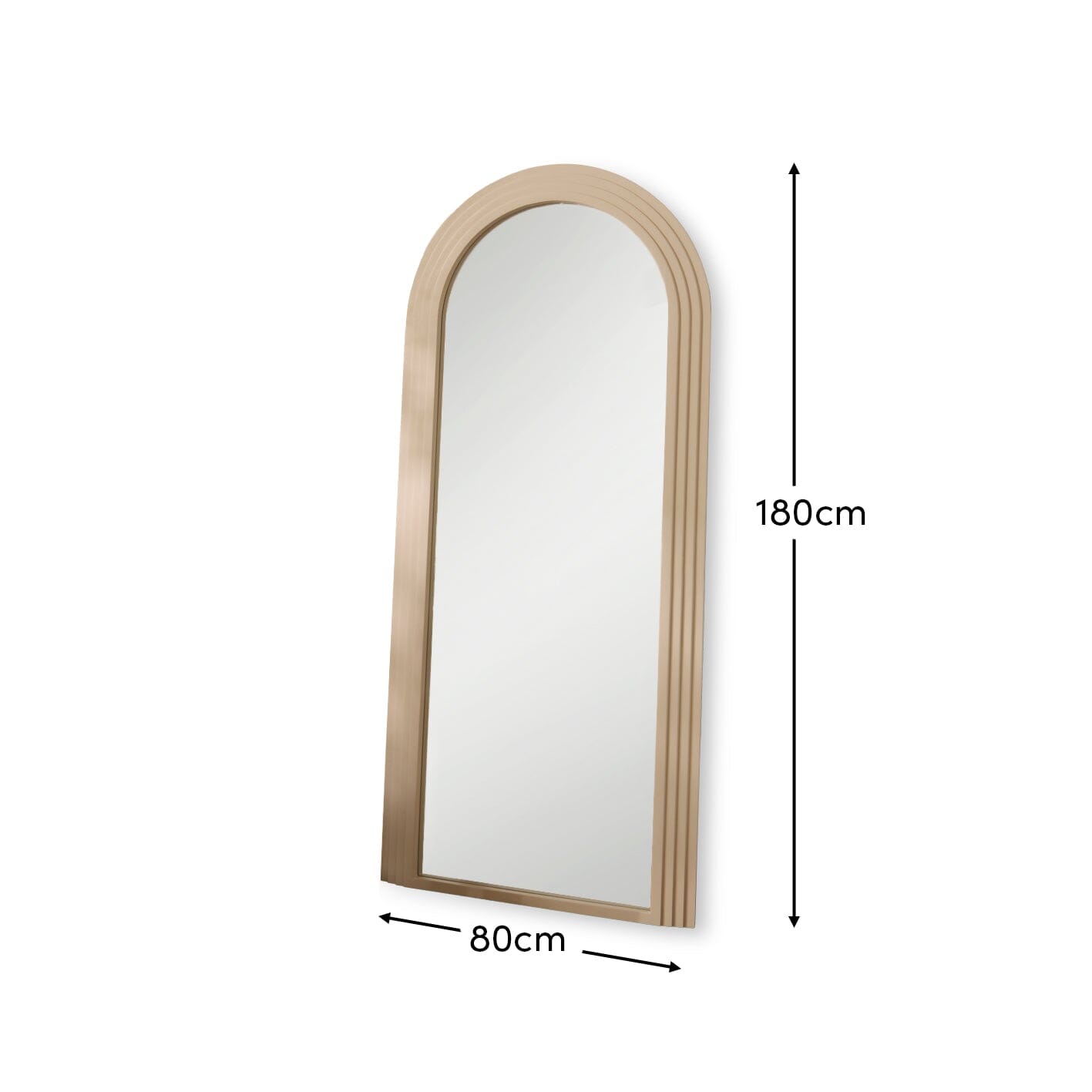 Kubu 180 x 80cm Wooden Arch Mirror - Taupe - Image 7