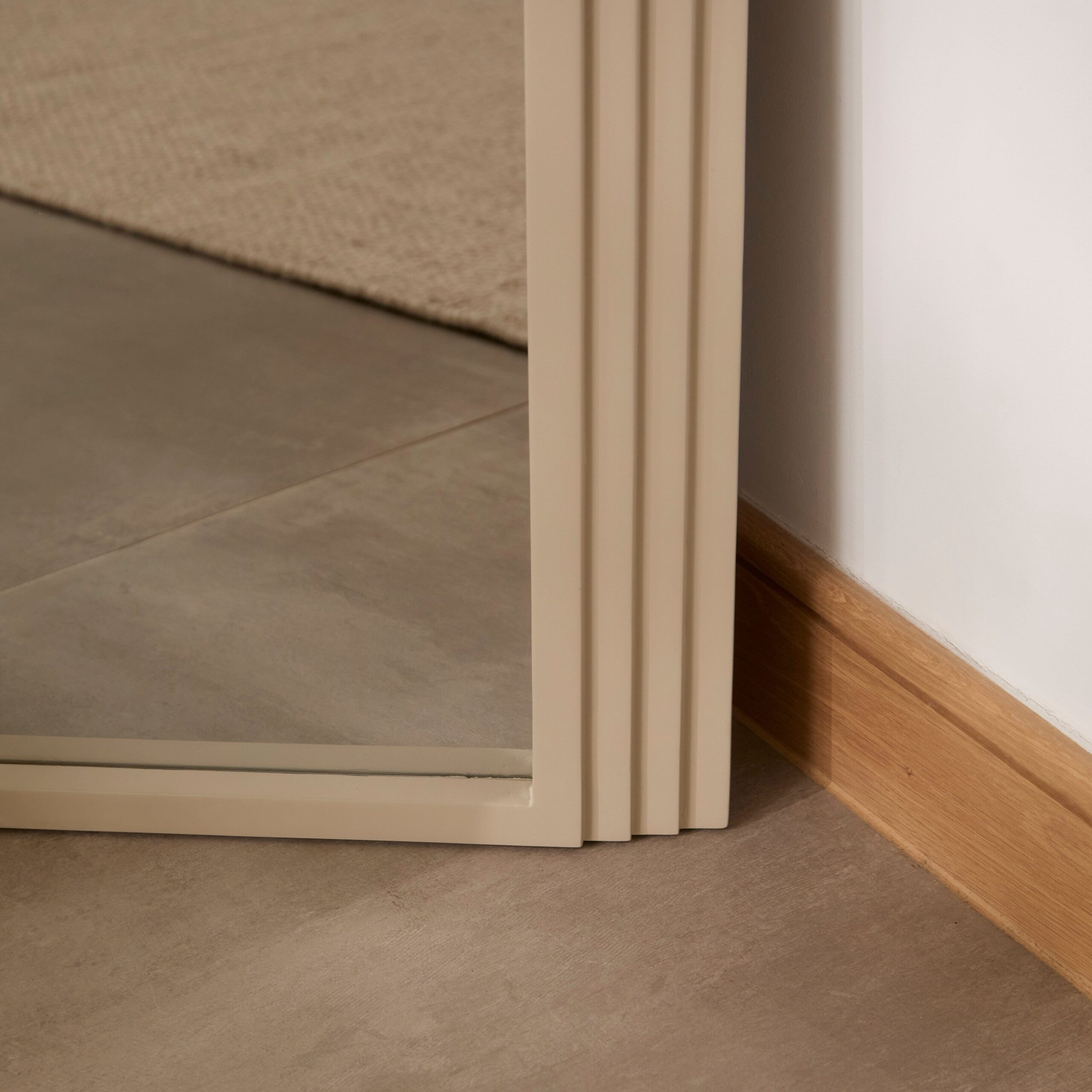 Kubu 180 x 80cm Wooden Arch Mirror - Taupe - Image 5