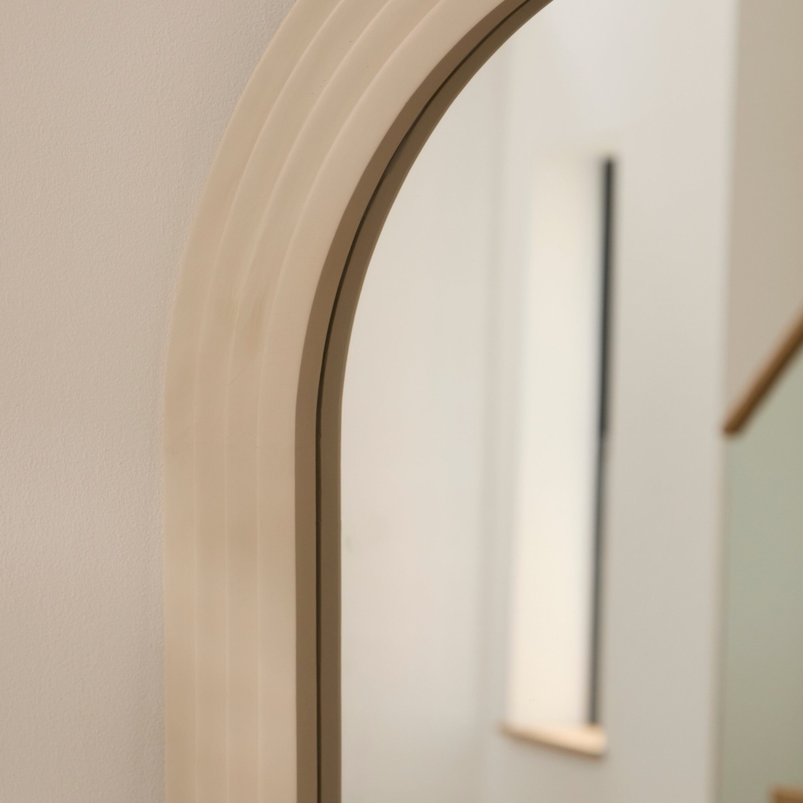 Kubu 180 x 80cm Wooden Arch Mirror - Taupe - Image 3