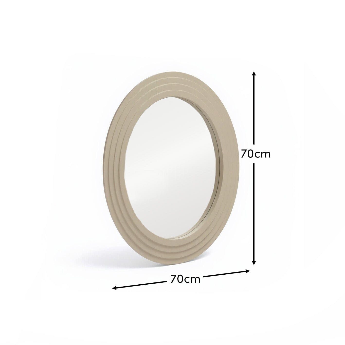 Kubu 70cm Wooden Round Mirror - Taupe - Image 7