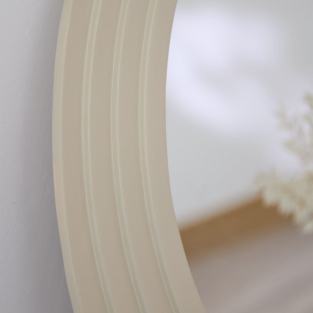 Kubu 70cm Wooden Round Mirror - Taupe - Image 4
