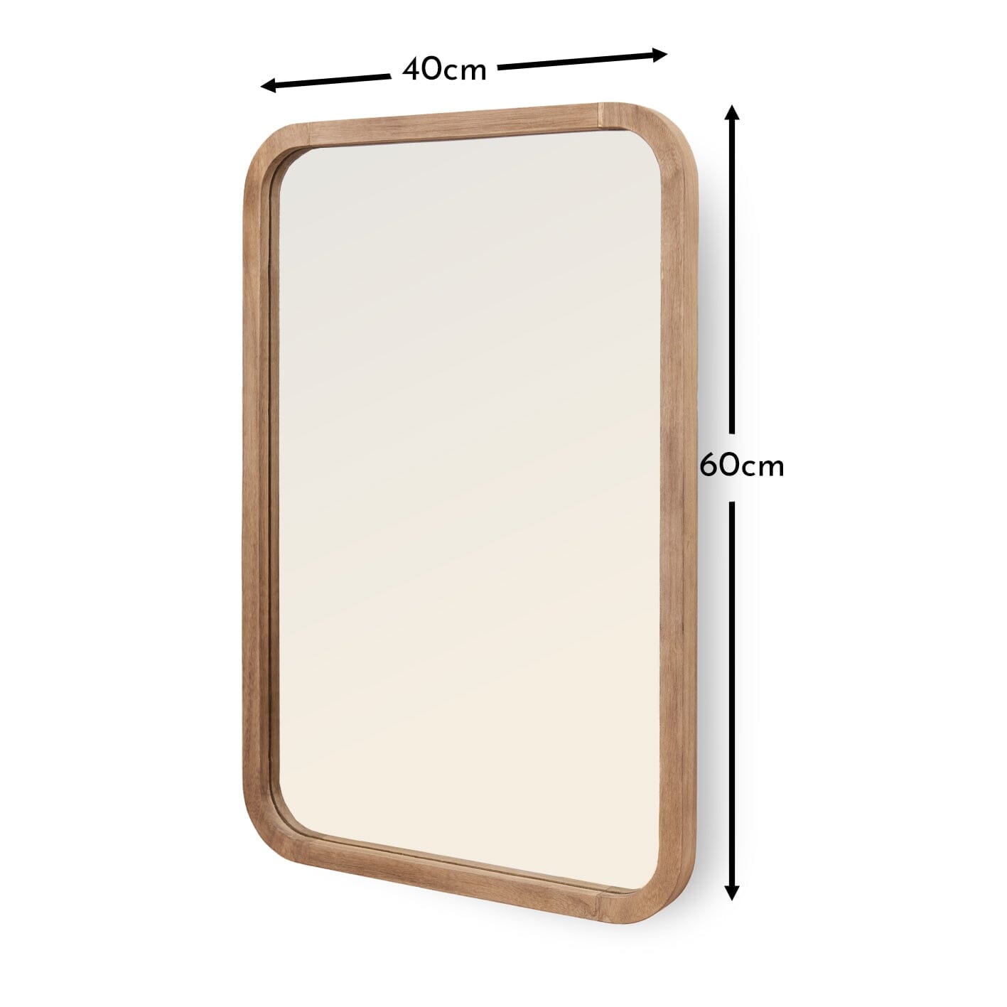 Lyndon 60x40cm Wooden Mirror - Natural - Image 8
