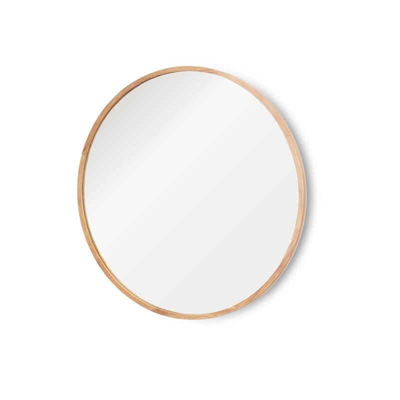 Marbury 100cm Round Wooden Mirror - Natural - Image 6