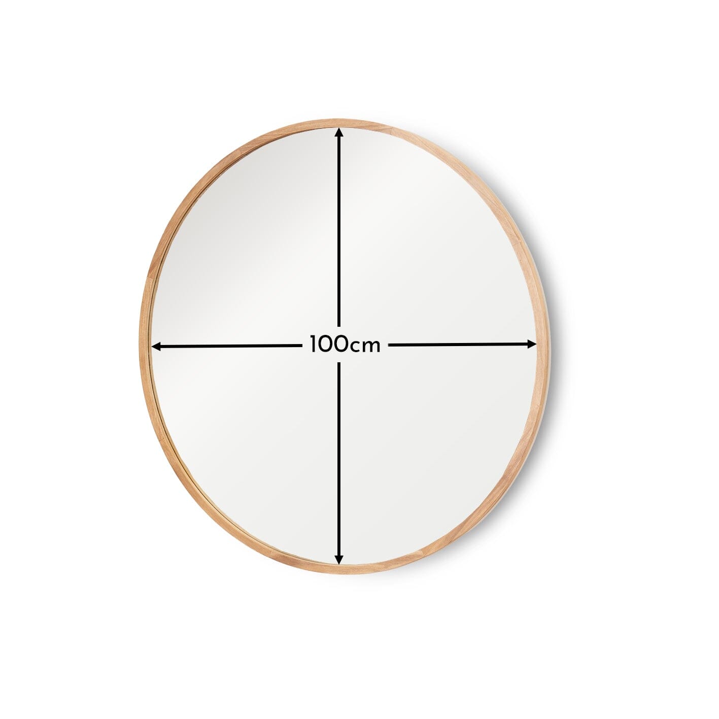 Marbury 100cm Round Wooden Mirror - Natural - Image 7