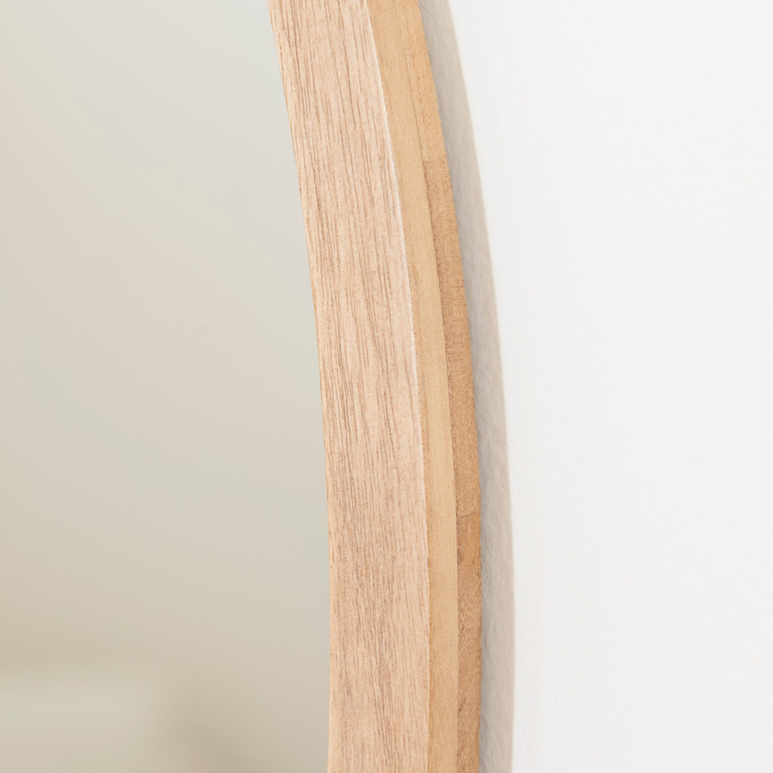 Marbury 100cm Round Wooden Mirror - Natural - Image 3