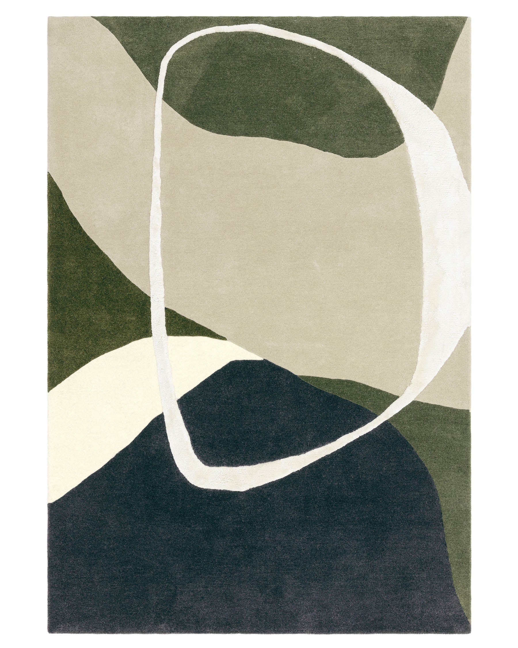 Neo olive and navy textured medium rug