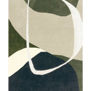 Neo olive and navy textured large rug
