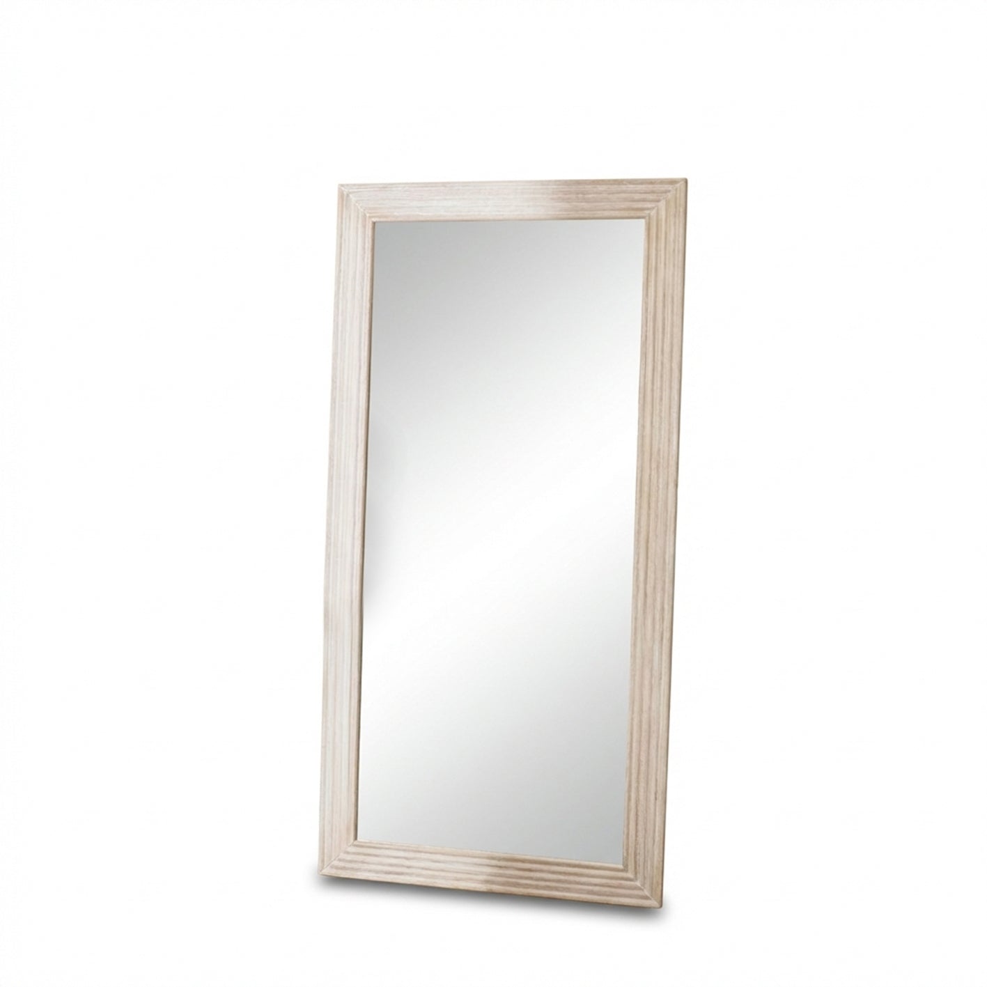 Orkney 180x90cm Wooden Mirror - Whitewash - Image 7