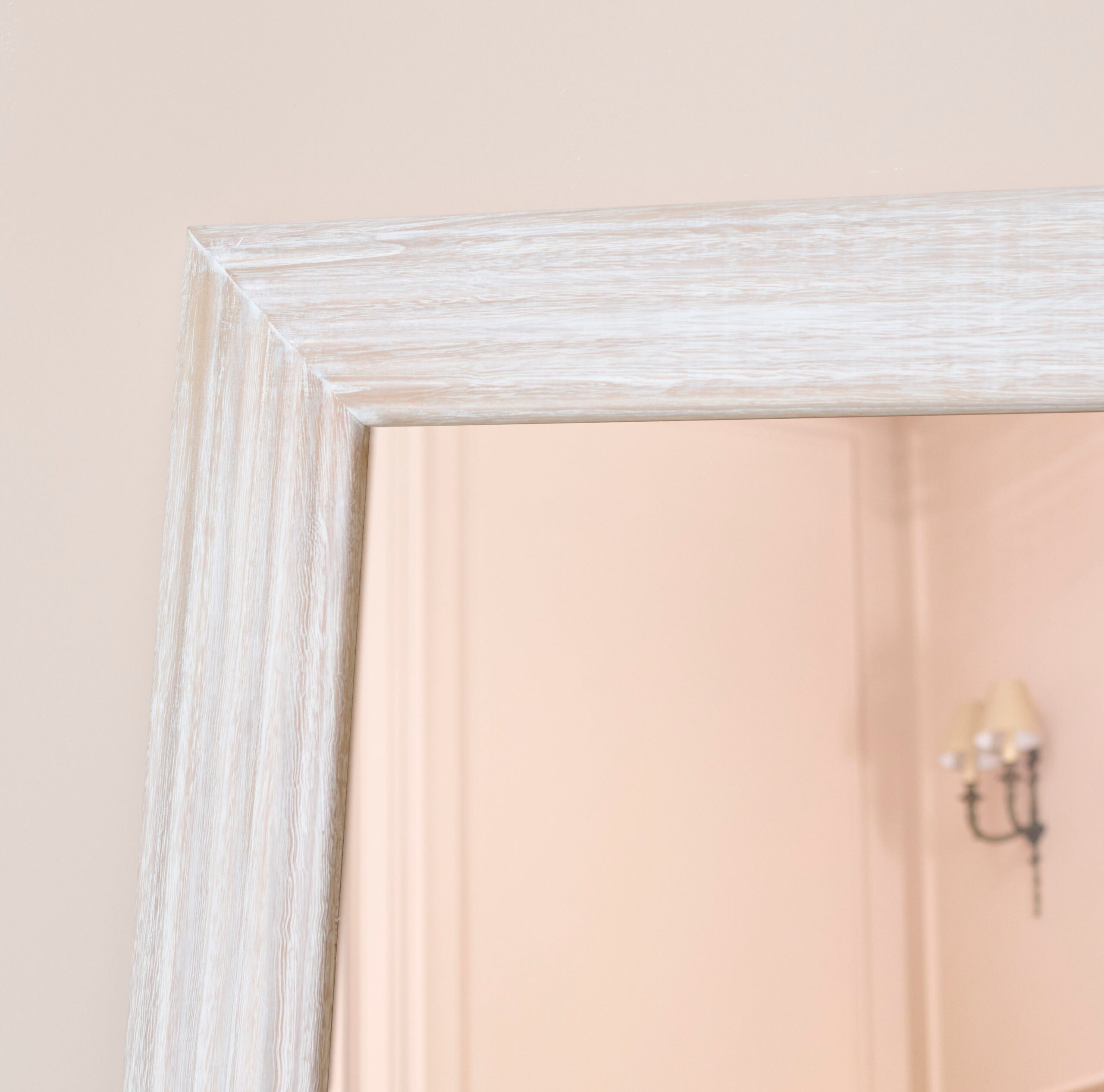 Orkney 180x90cm Wooden Mirror - Whitewash - Image 2