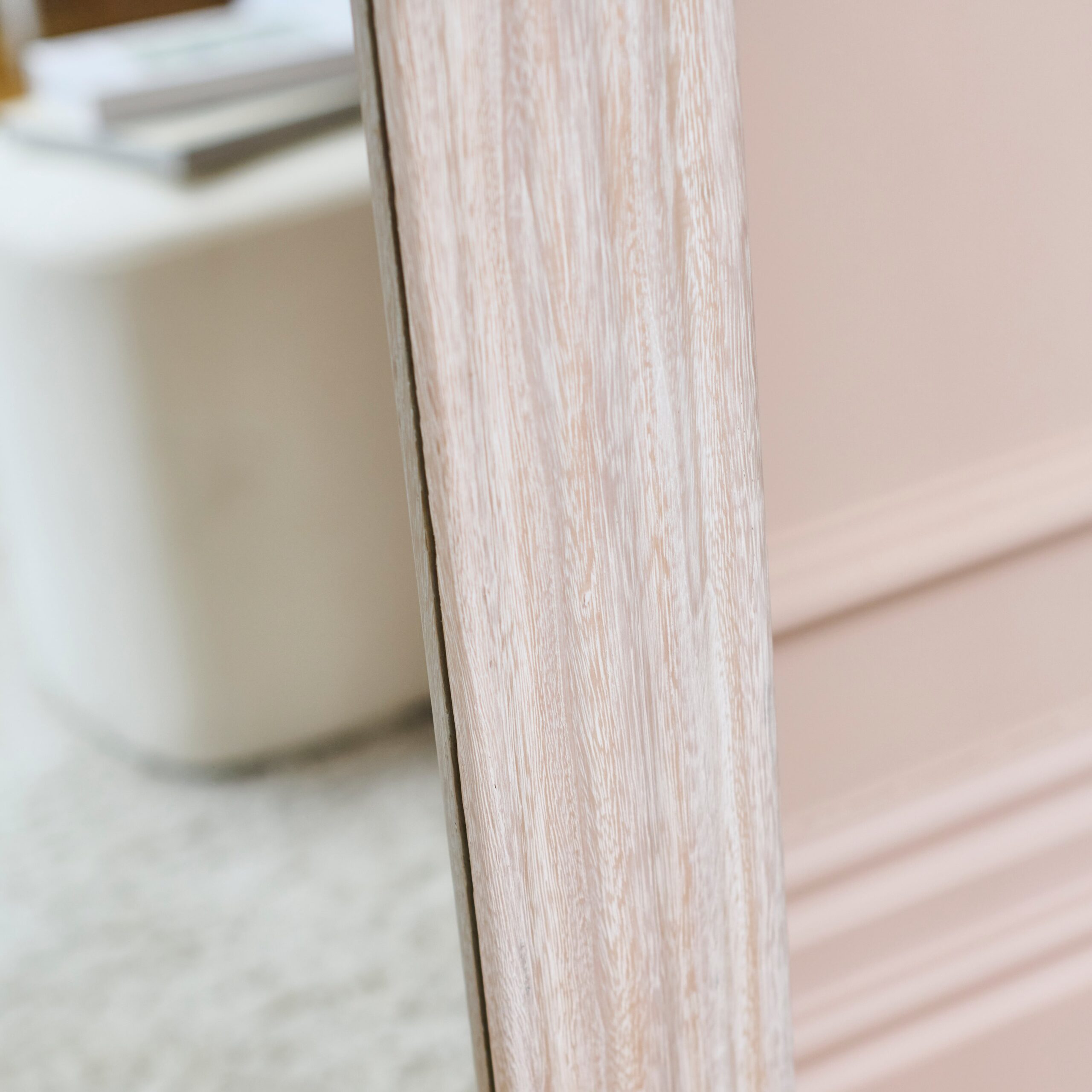 Orkney 180x90cm Wooden Mirror - Whitewash - Image 4