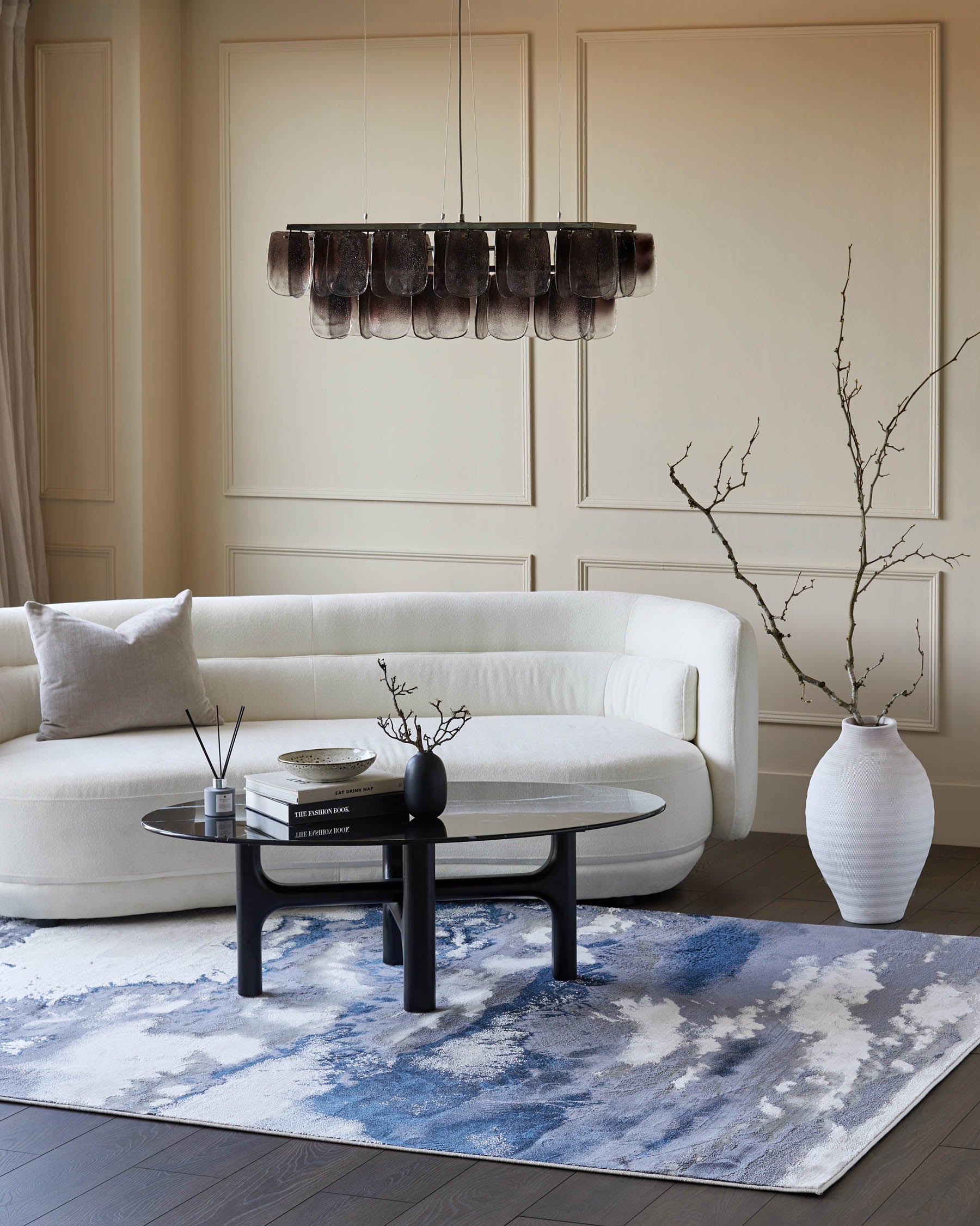 Perla dark navy textured large rug - Image 4