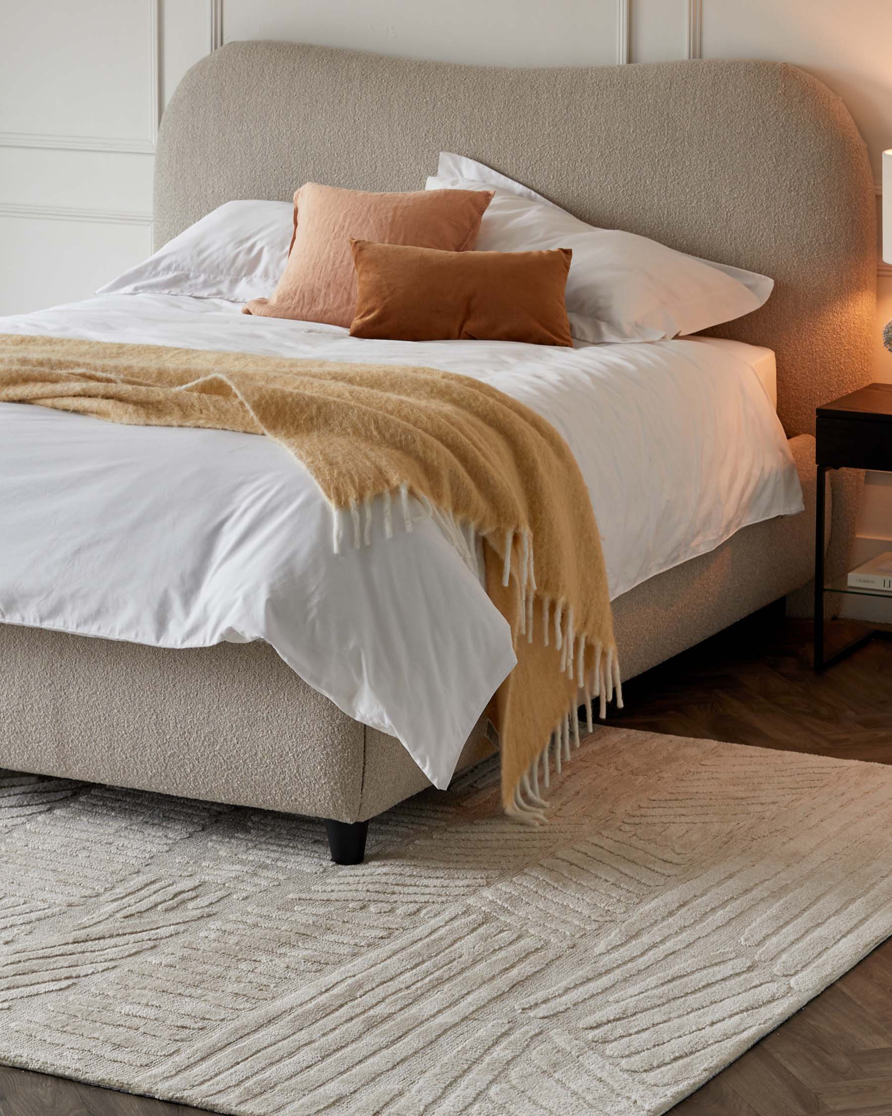 Porcelain cream textured large rug - Image 4