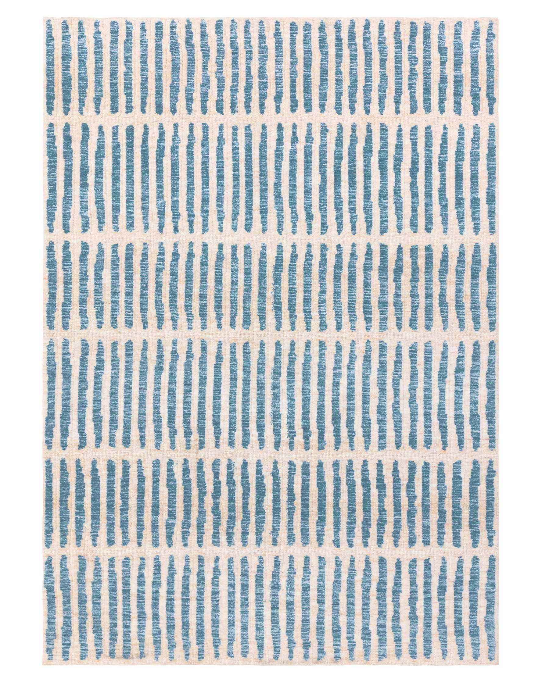 Raine cream and blue textured large rug