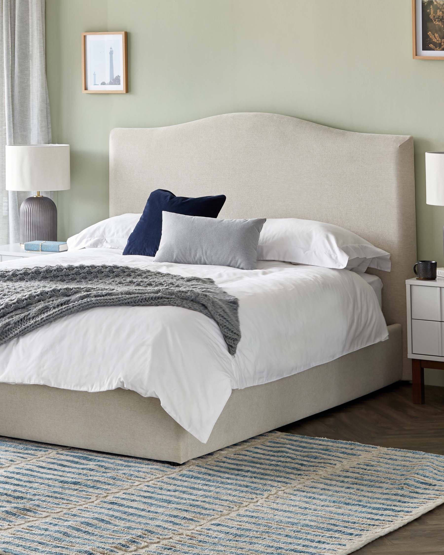 Raine cream and blue textured large rug - Image 5