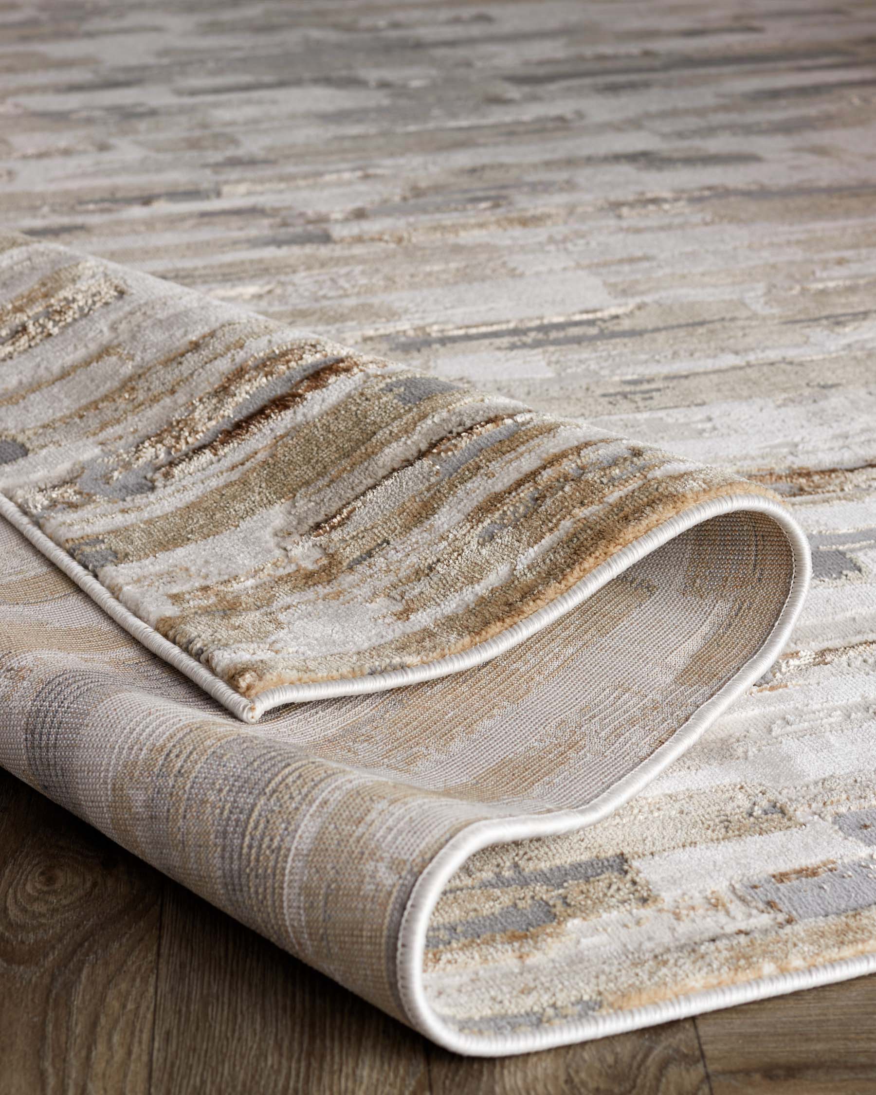 Rowan mixed metallics textured large rug - Image 5