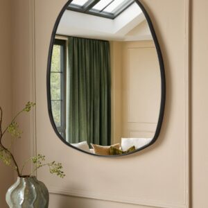 Caspian black pebble wall mirror