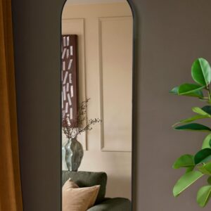 Yannis black arch wall mirror