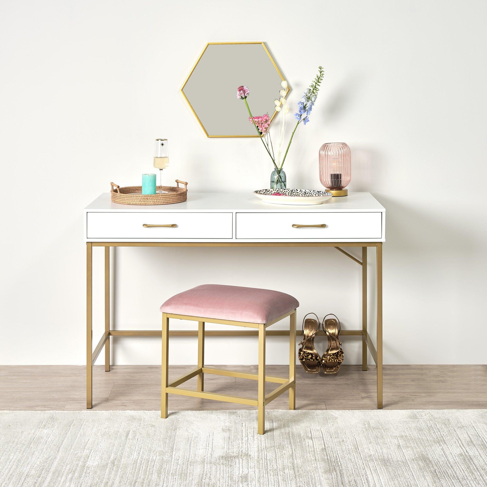 Kirton 50x43cm Metal Hexagon Mirror - Gold - Image 2