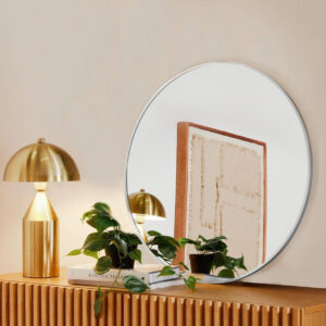 Marbury 50cm Metal Round Mirror - Silver