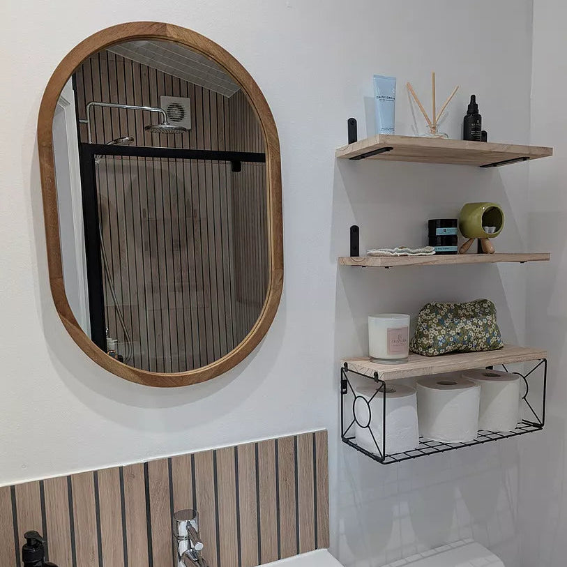 Lowesby 60x40cm Wooden Mirror - Natural - Image 4